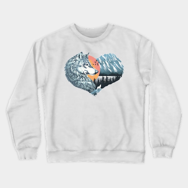 As The Wild Heart Howls Crewneck Sweatshirt by DANDINGEROZZ